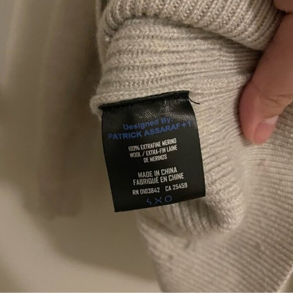 PATRICK ASSARAF SHAWL COLLAR MERINO WOOL SWEATER SIZE M - Picture 7 of 8